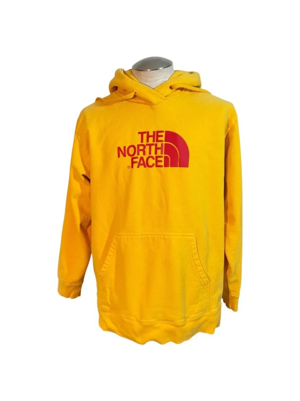 The North Face Men’s Pullover Hoodie Sweatshirt Yellow Red Logo‎ Size 2XL XXL
